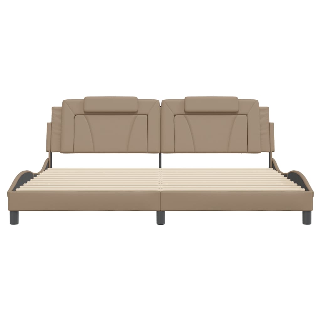 Bettgestell "Viana" mit LED ohne Matratze Cappuccino-Braun 200x200 cm