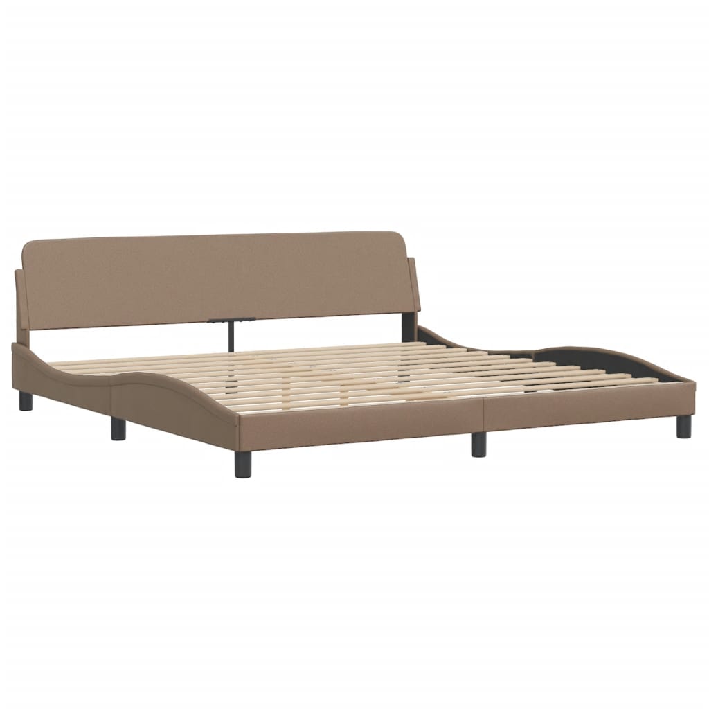 Bettgestell "Viana" mit LED ohne Matratze Cappuccino-Braun 200x200 cm