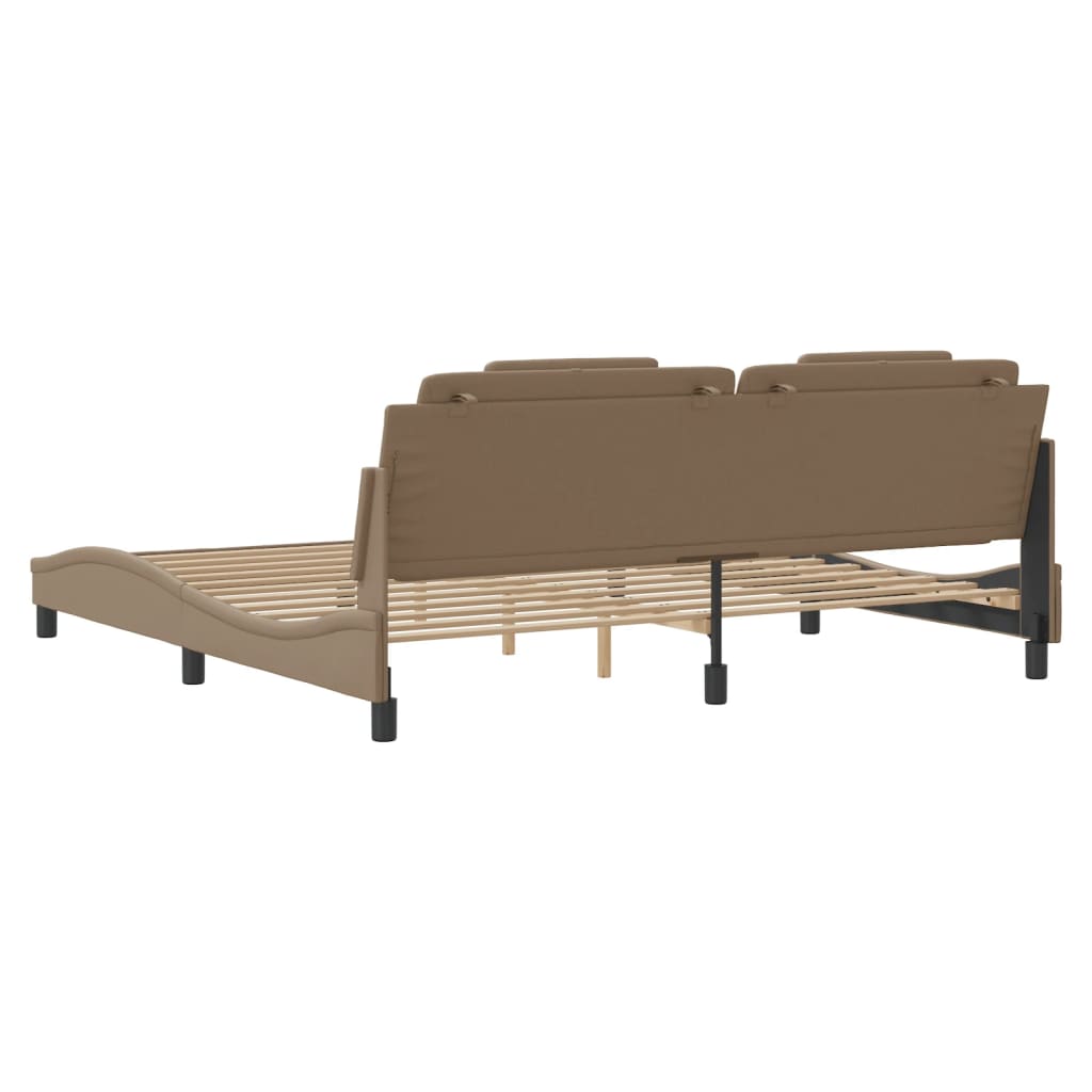 Bettgestell "Viana" mit LED ohne Matratze Cappuccino-Braun 200x200 cm