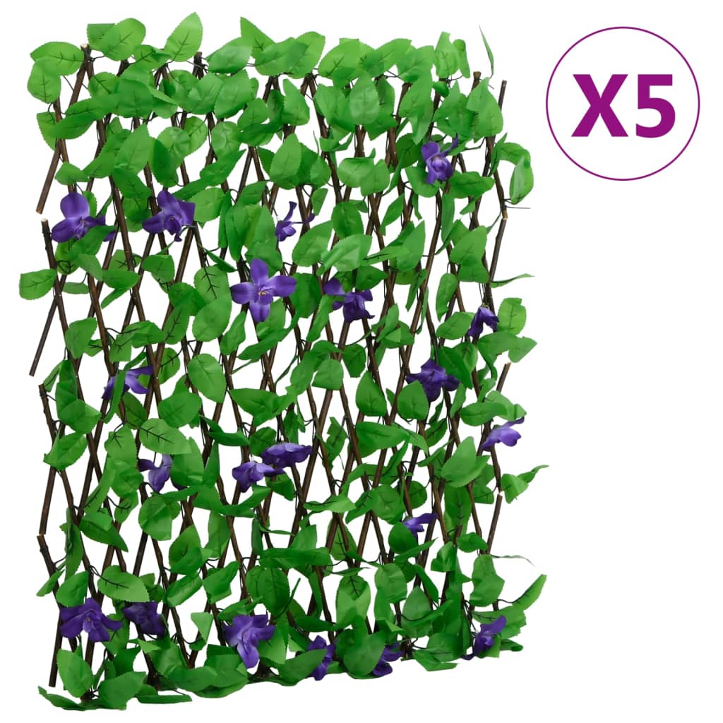 Trellis with Artificial Ivy 5 pcs. Expandable 180x70 cm