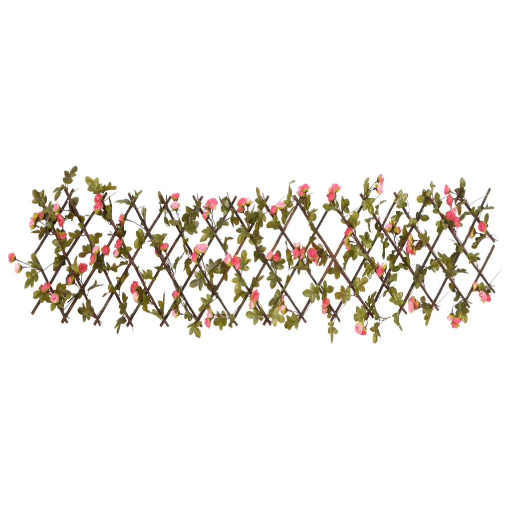 Trellis with Artificial Ivy Expandable Dark Pink 180x20cm