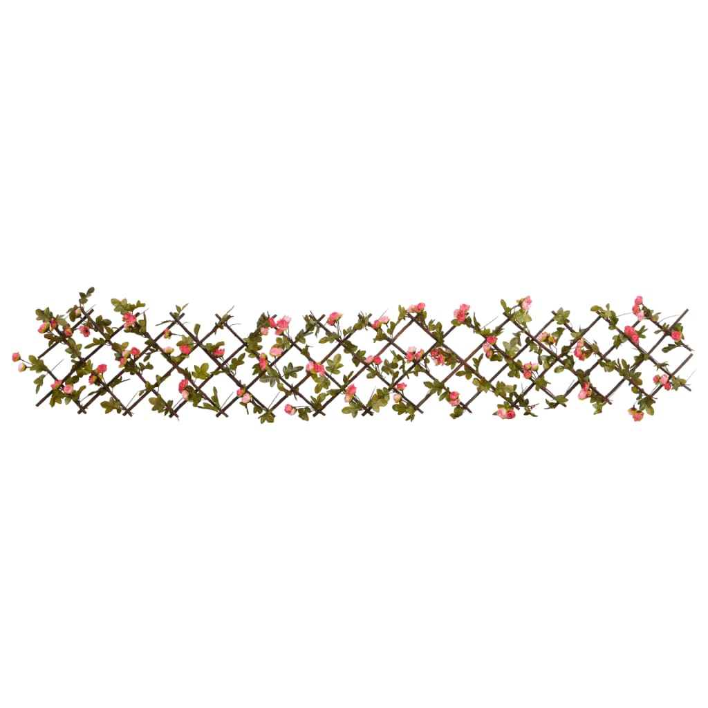 Trellis with Artificial Ivy Expandable Dark Pink 180x20cm