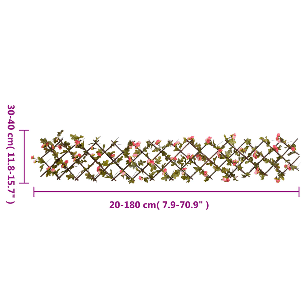 Trellis with Artificial Ivy Expandable Dark Pink 180x20cm