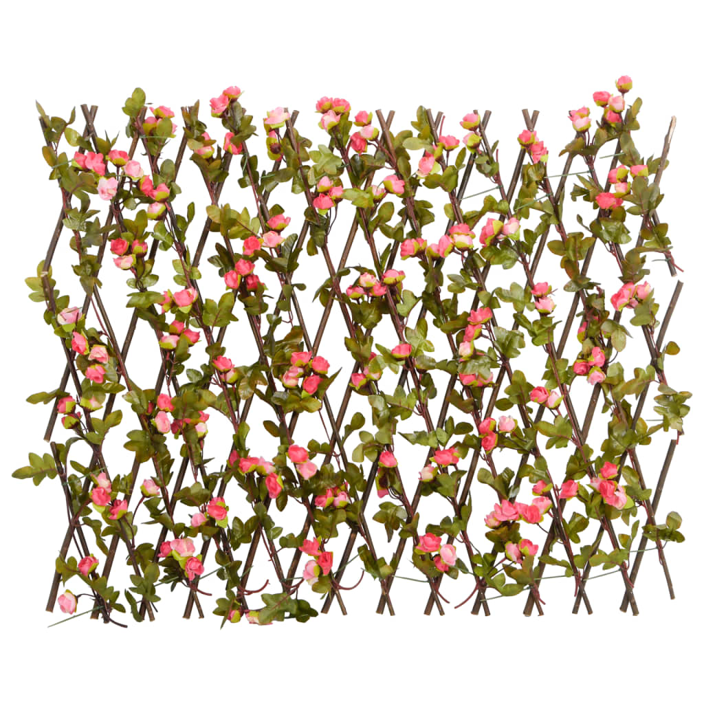 Trellis with Artificial Ivy Expandable Dark Pink 180x60cm
