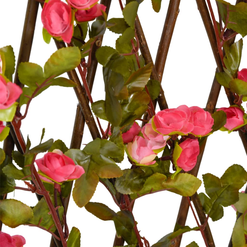 Trellis with Artificial Ivy Expandable Dark Pink 180x60cm