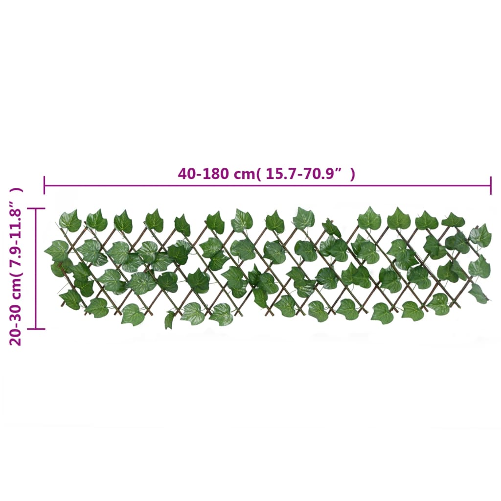 Trellis with Artificial Vine Leaves 5 pcs. Expandable 180x20cm