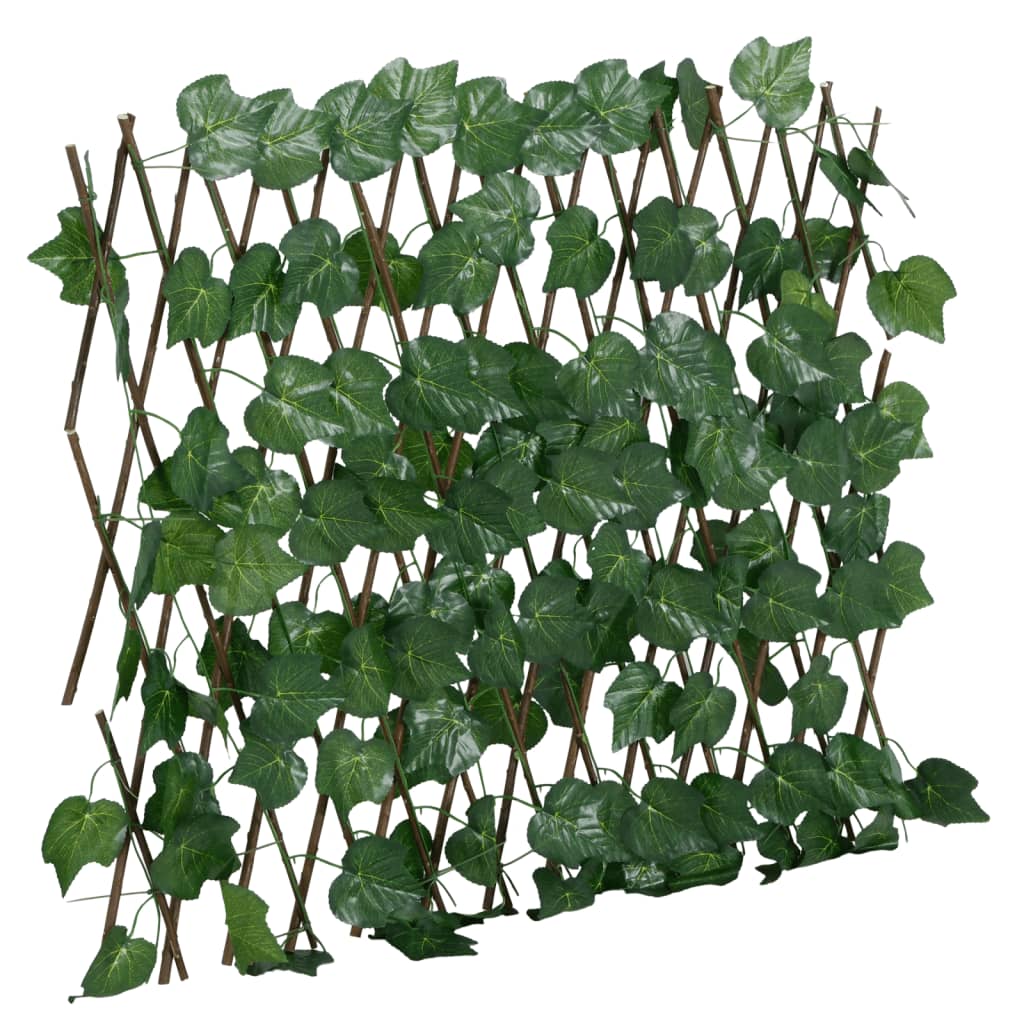 Trellis with Artificial Vine Leaves Expandable Green 190x60 cm