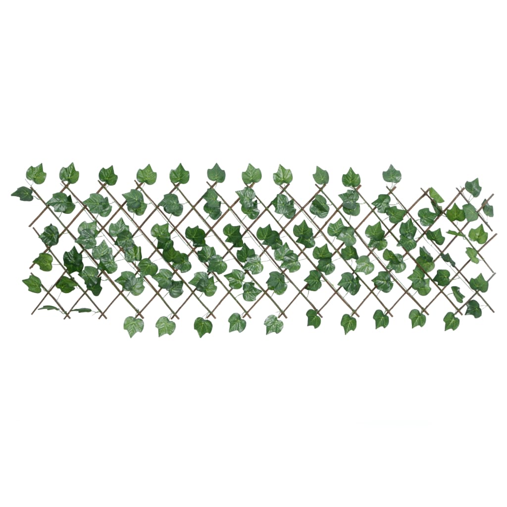 Trellis with Artificial Vine Leaves Expandable Green 190x60 cm
