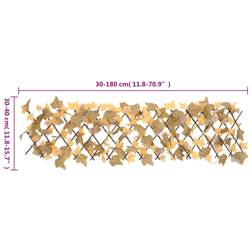 Trellis with Artificial Maple Leaves Expandable 180x30 cm