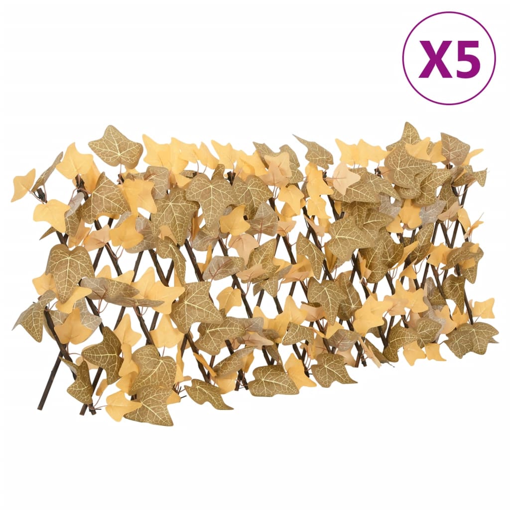Trellis with Artificial Maple Leaves 5 Pcs. Orange 180x30cm