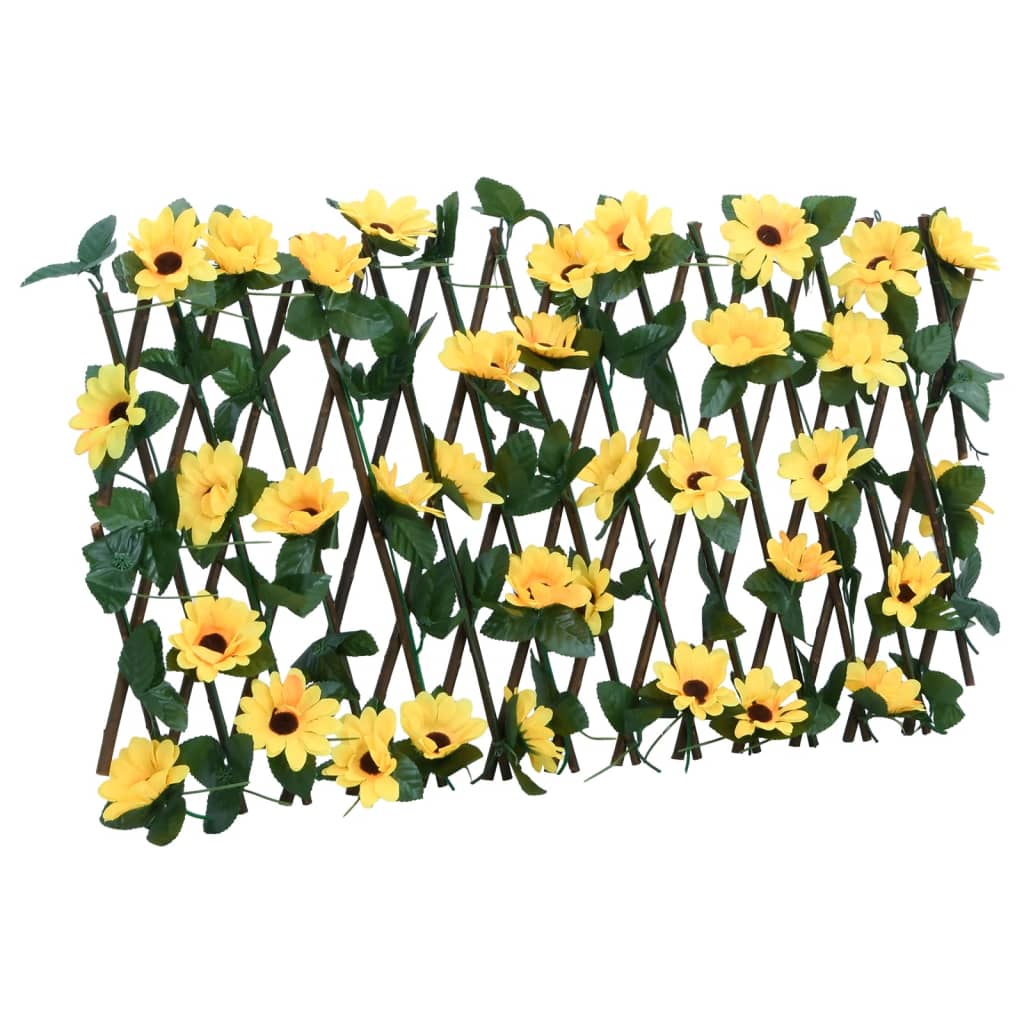 Trellis with Artificial Ivy Expandable Yellow 180x20 cm