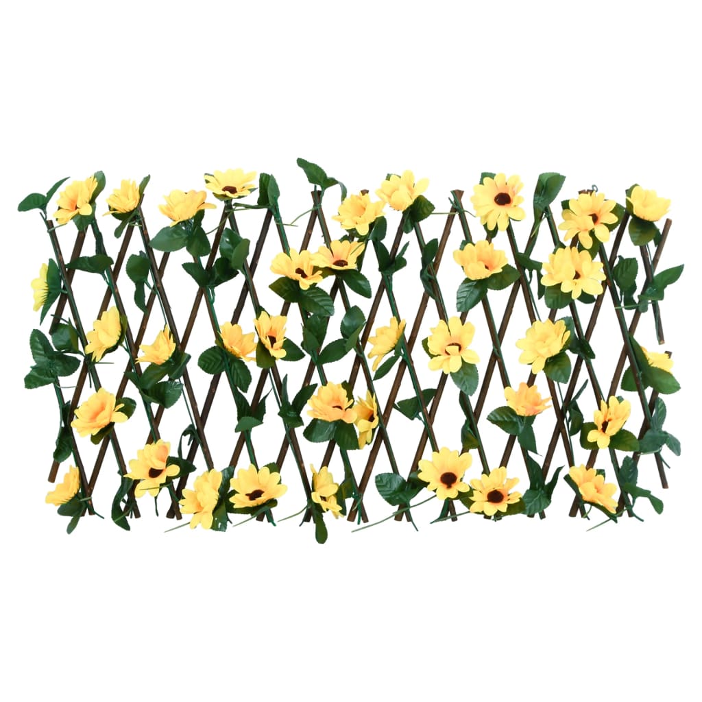 Trellis with Artificial Ivy Expandable Yellow 180x20 cm