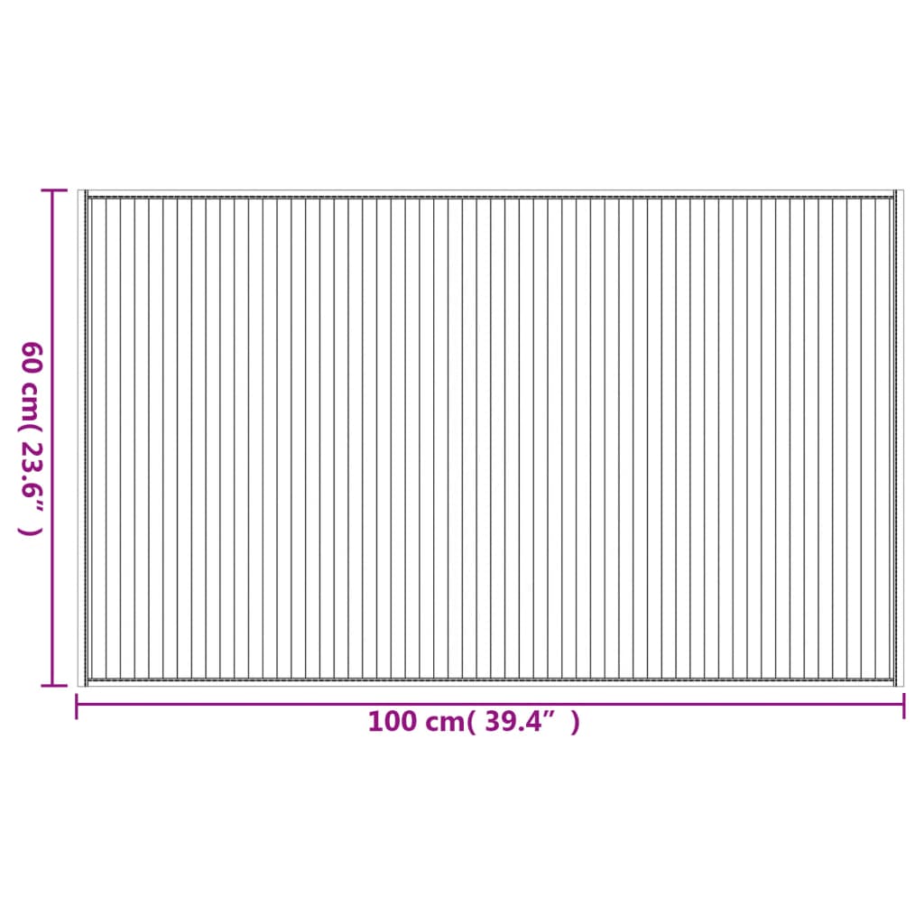Teppich Rechteckig Schwarz 60x100 cm Bambus