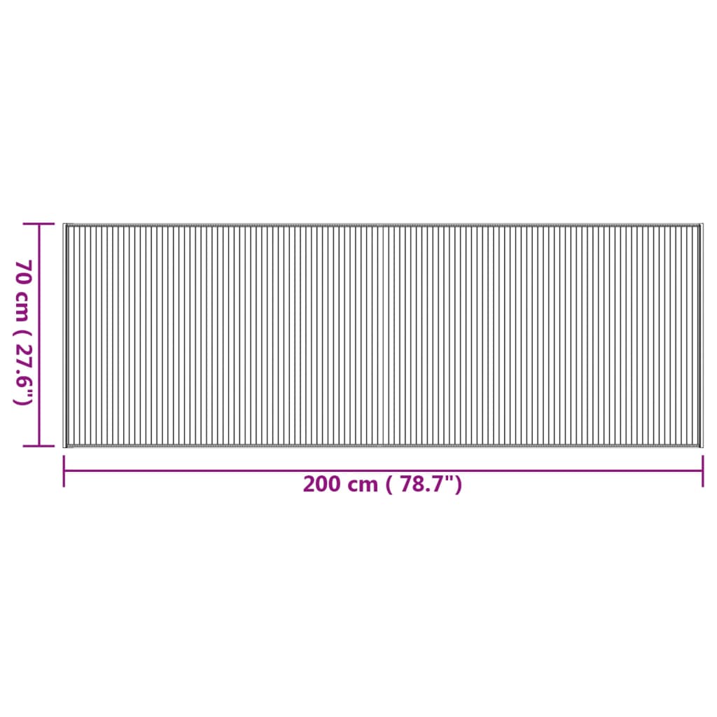 Teppich Rechteckig Natur 70x200 cm Bambus