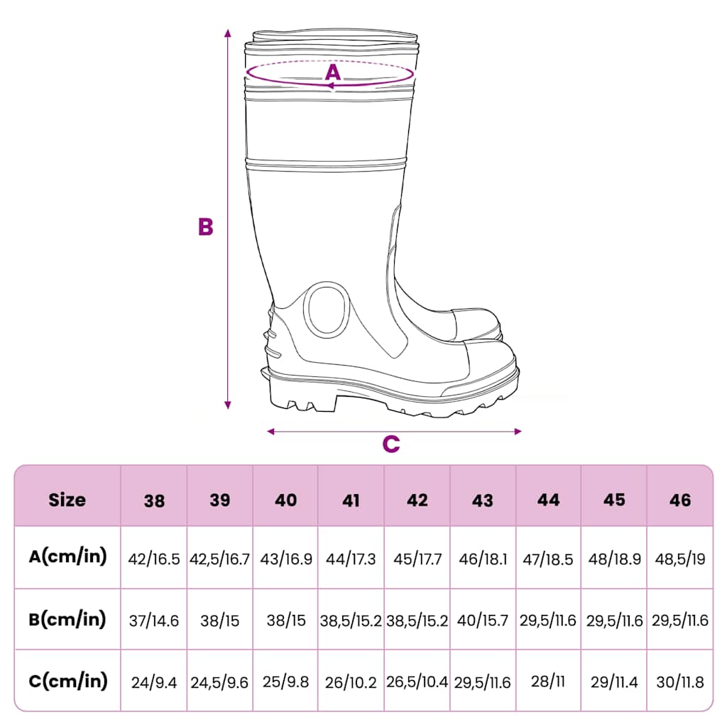 Gummistiefel Schwarz Größe 38 PVC
