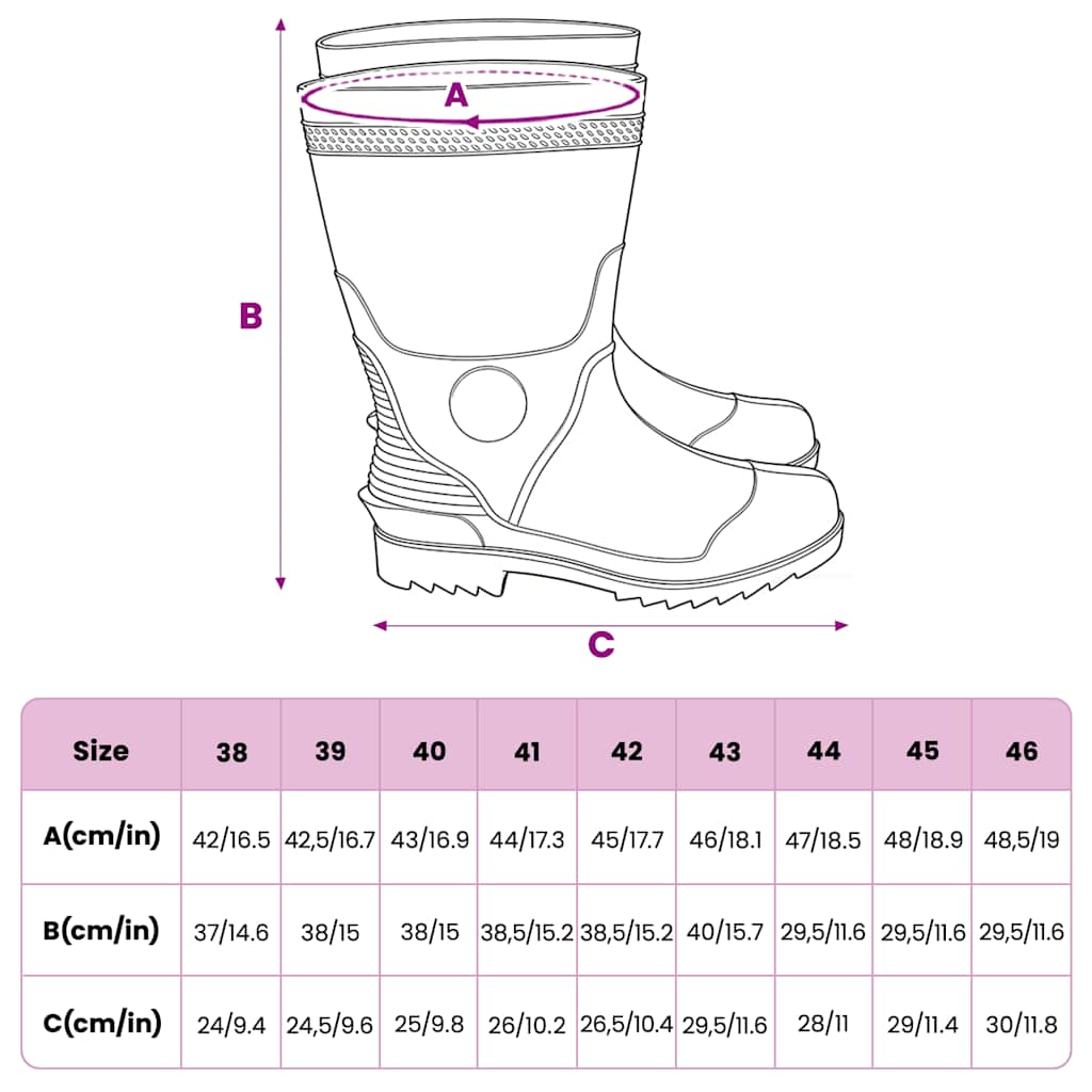 Gummistiefel Schwarz Größe 39 PVC