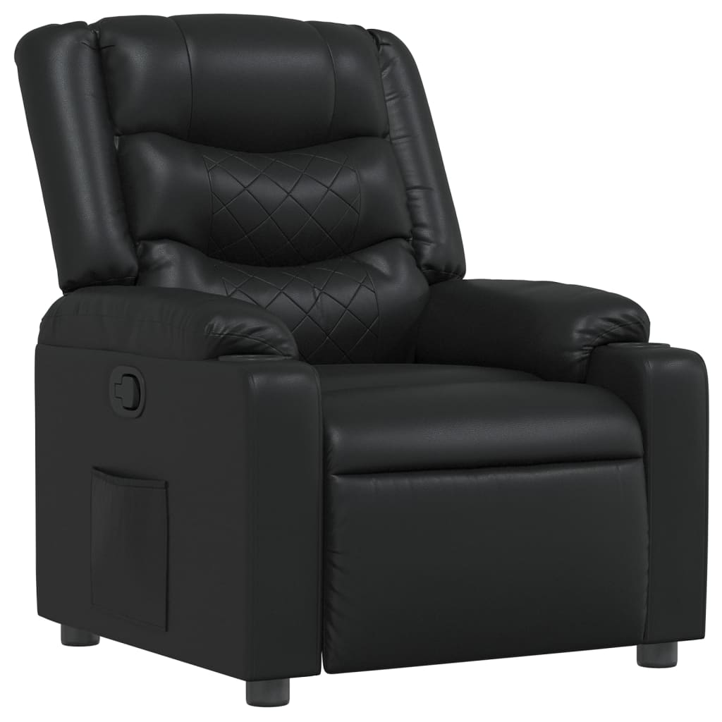 Fauteuil de relaxation simili cuir noir