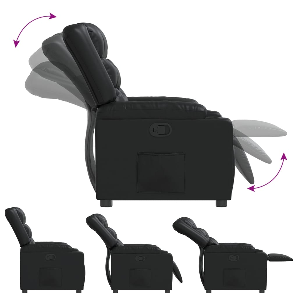 Fauteuil de relaxation simili cuir noir