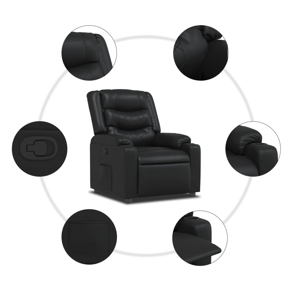 Fauteuil de relaxation simili cuir noir