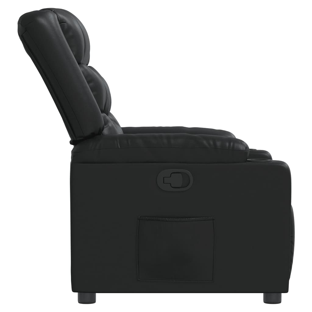 Fauteuil de relaxation simili cuir noir