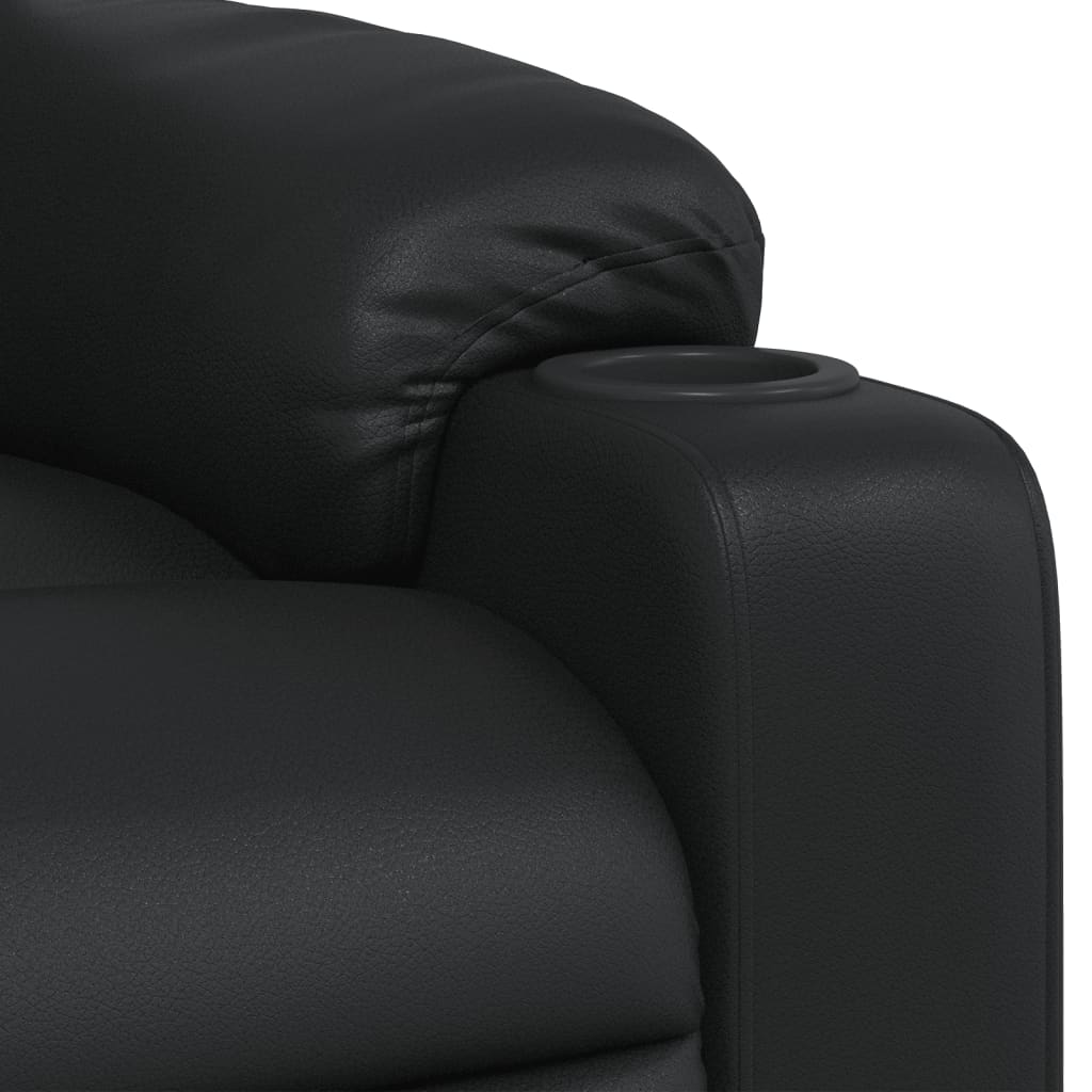 Fauteuil de relaxation simili cuir noir