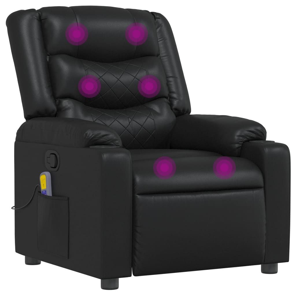 Fauteuil de massage simili cuir noir