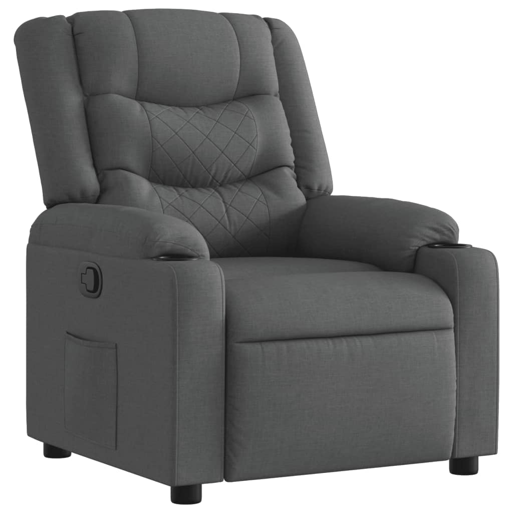 Fauteuil de relaxation tissu gris foncé