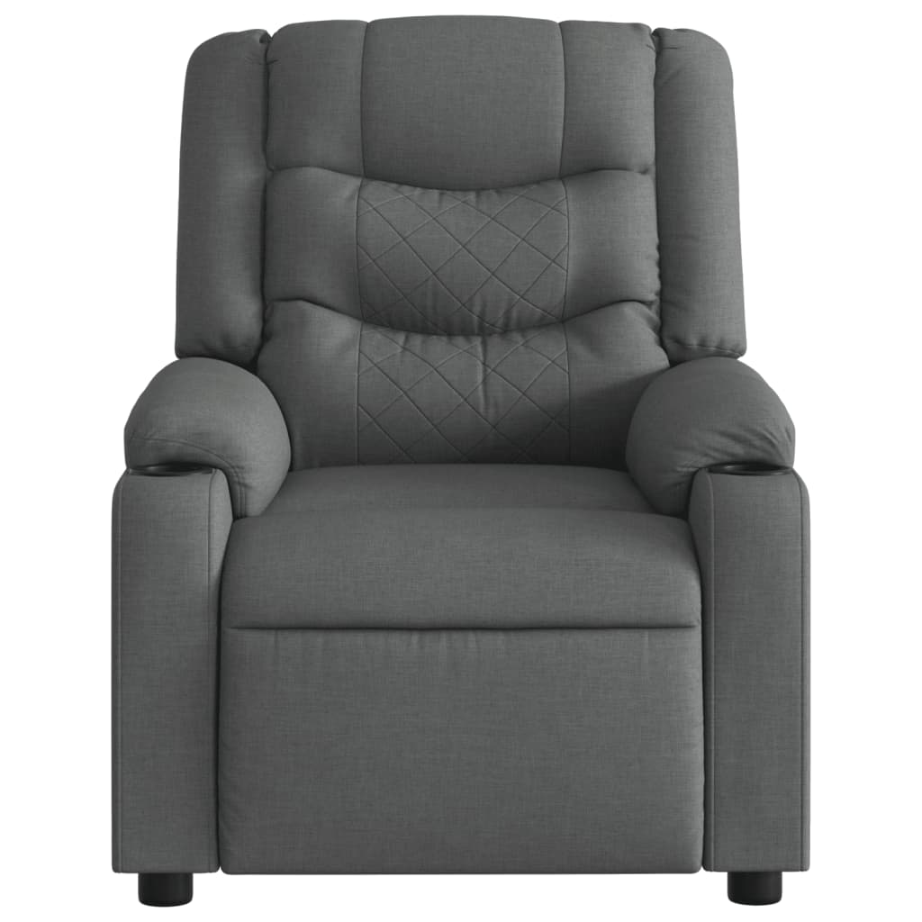 Fauteuil de relaxation tissu gris foncé