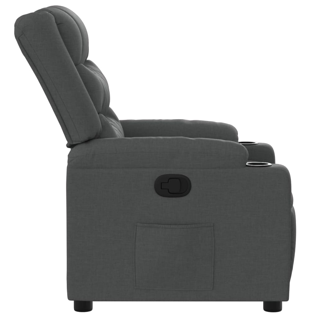 Fauteuil de relaxation tissu gris foncé
