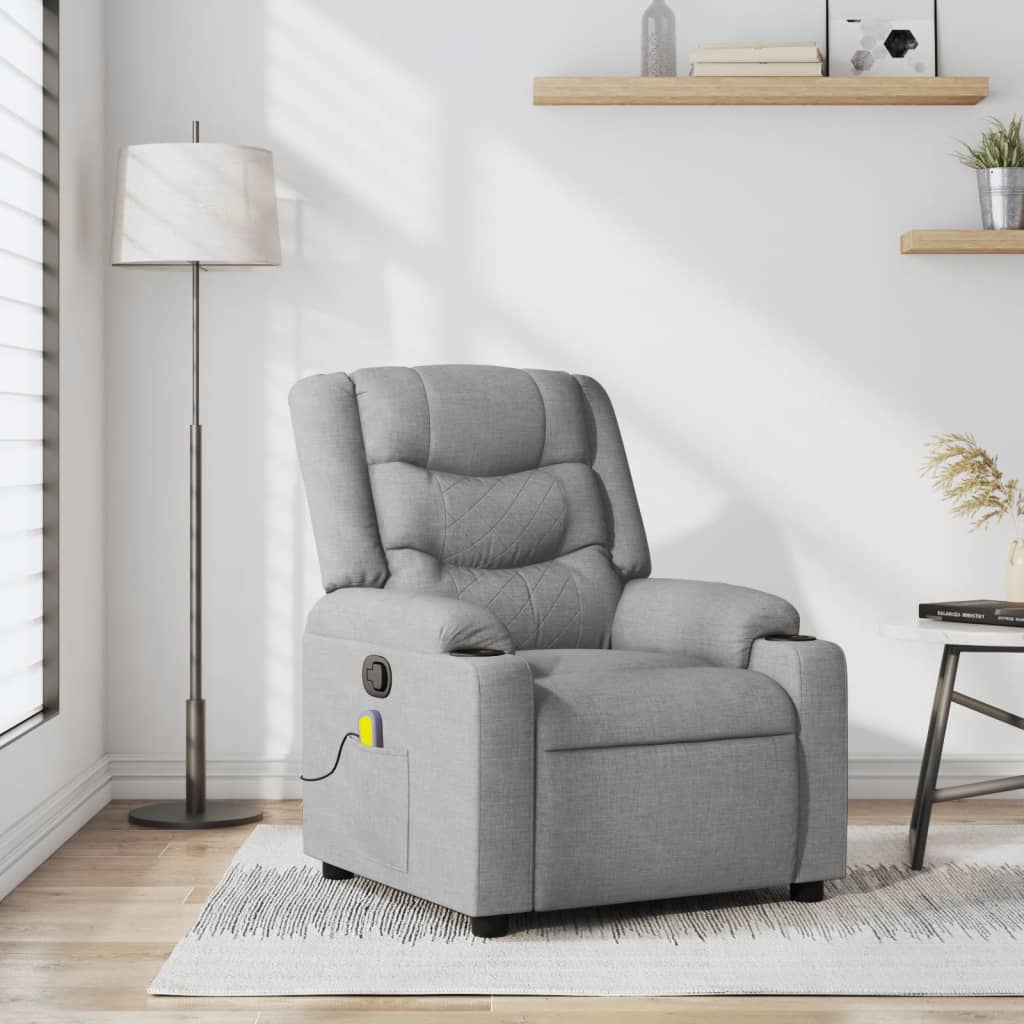 Fauteuil de massage tissu gris clair