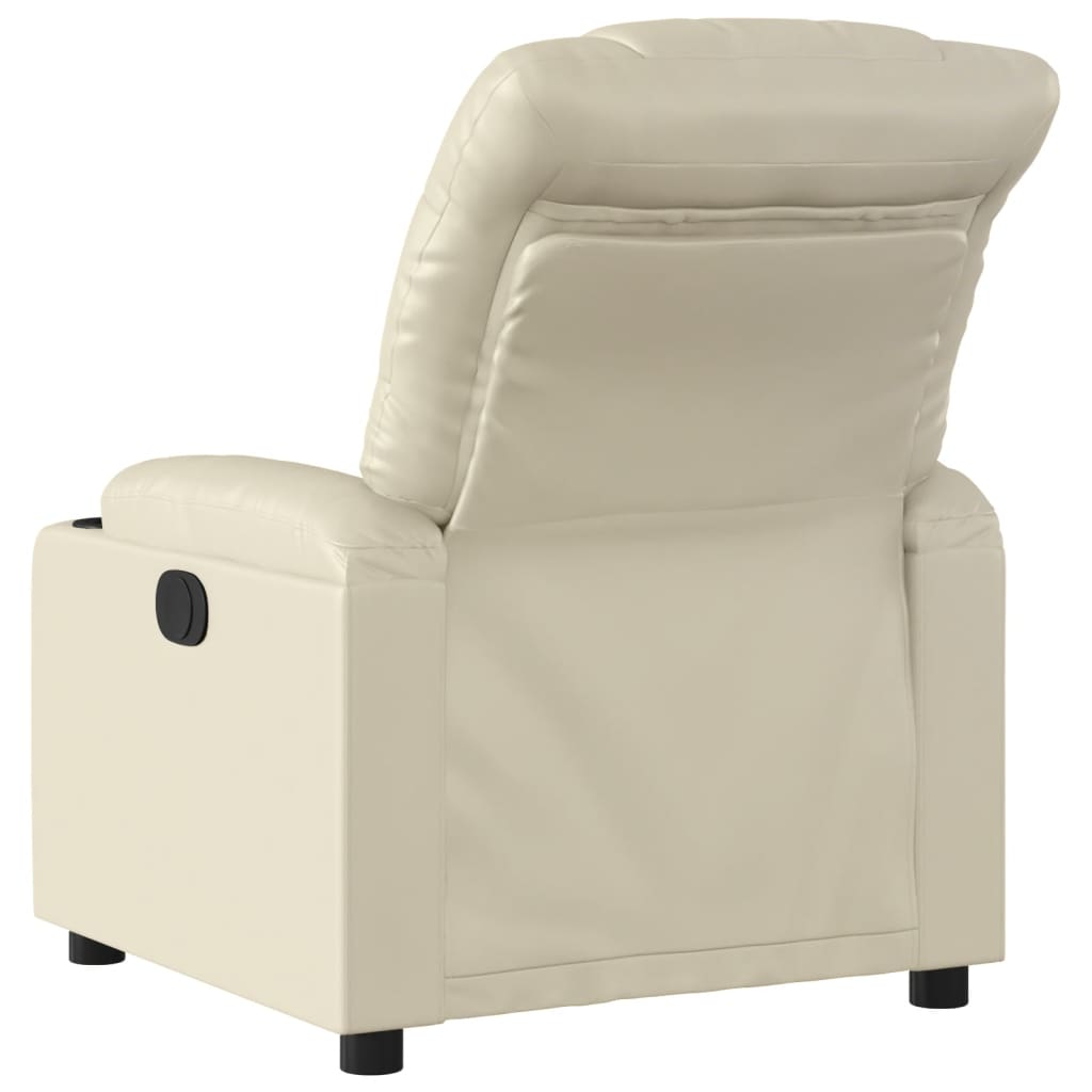 Fauteuil de relaxation simili cuir crème