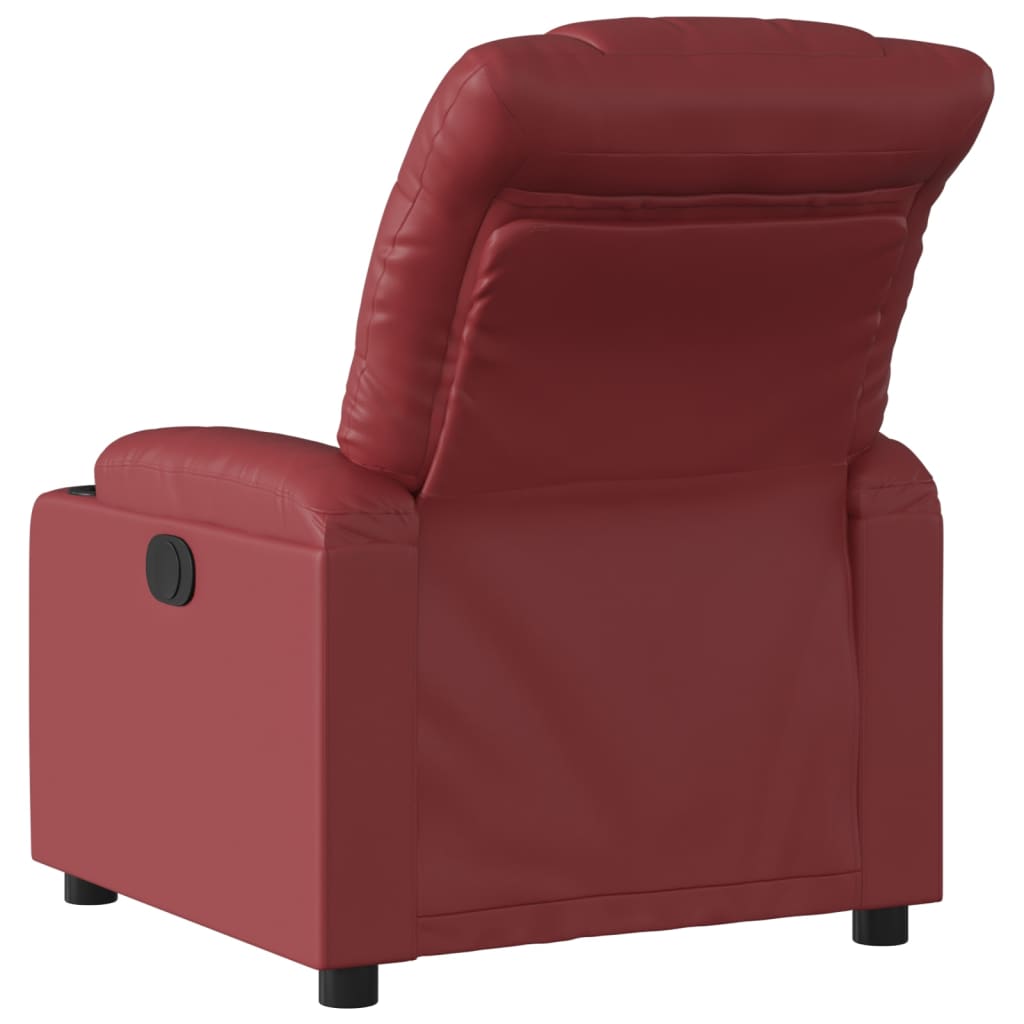 Fauteuil de relaxation simili cuir rouge vin