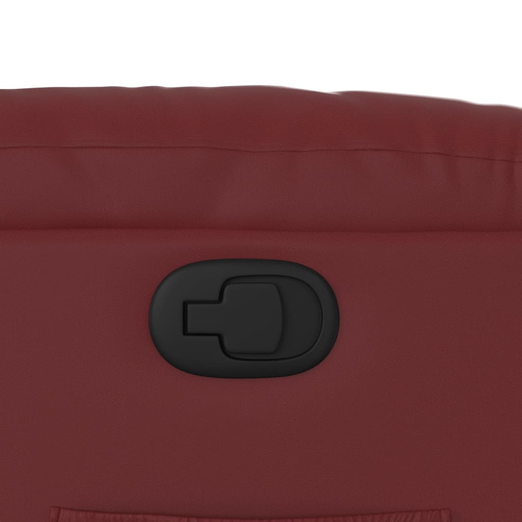 Fauteuil de relaxation simili cuir rouge vin