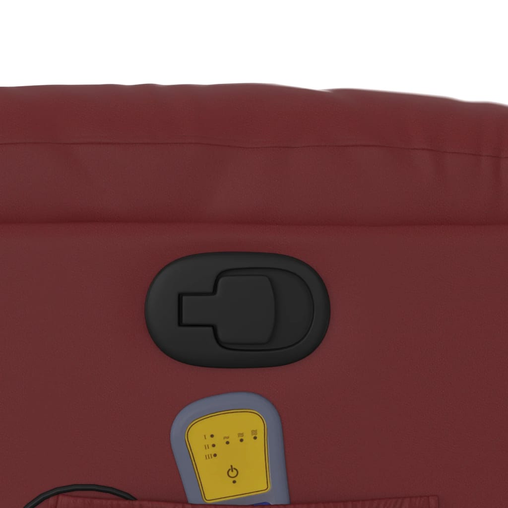 Fauteuil de massage simili cuir rouge vin