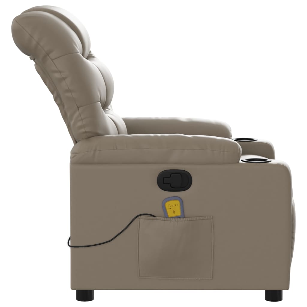 Fauteuil de massage simili cuir marron cappuccino