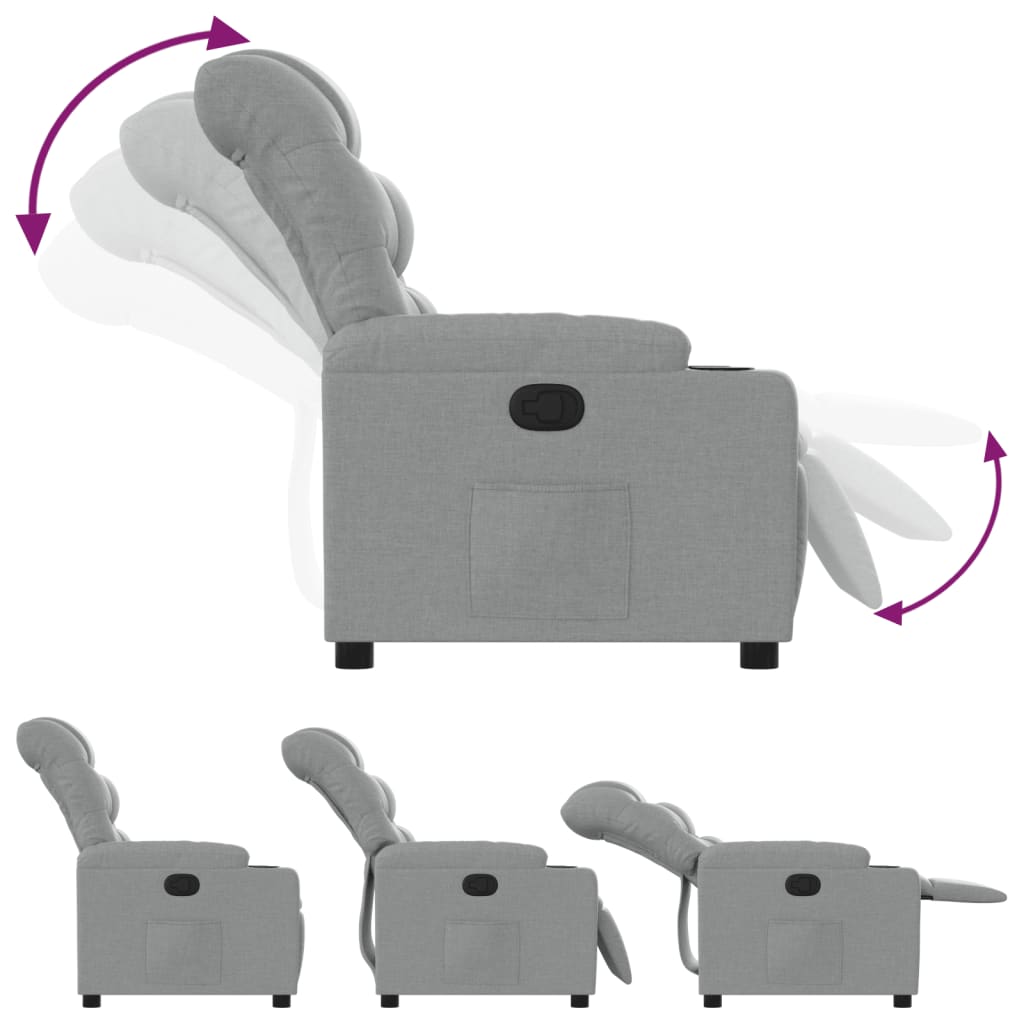 Fauteuil de relaxation tissu gris clair