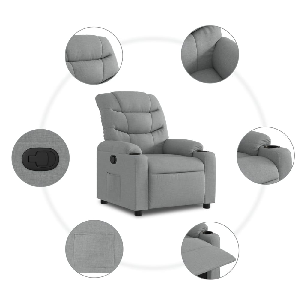 Fauteuil de relaxation tissu gris clair