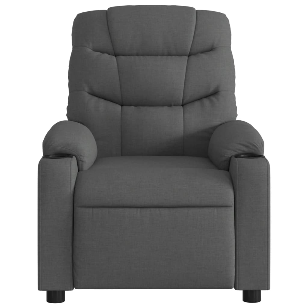 Fauteuil de relaxation tissu gris foncé