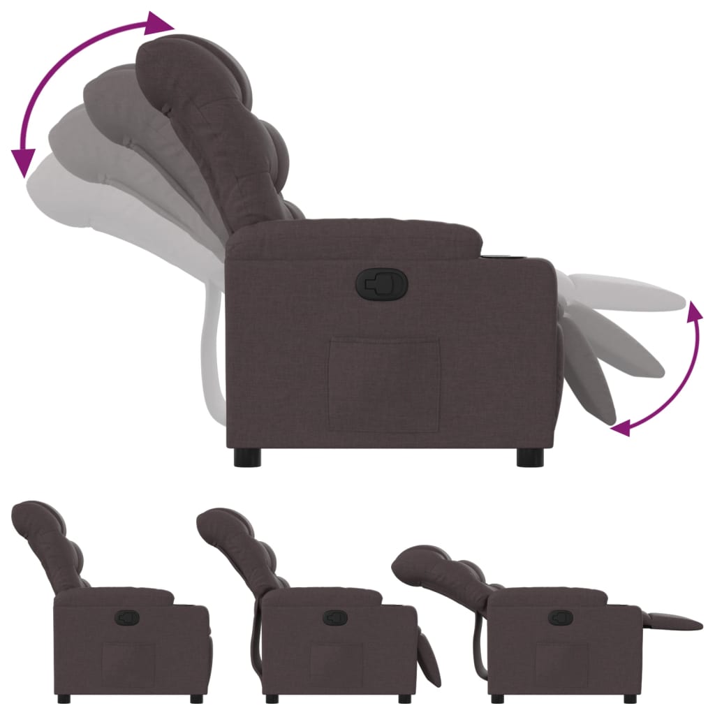 Fauteuil de relaxation tissu marron foncé