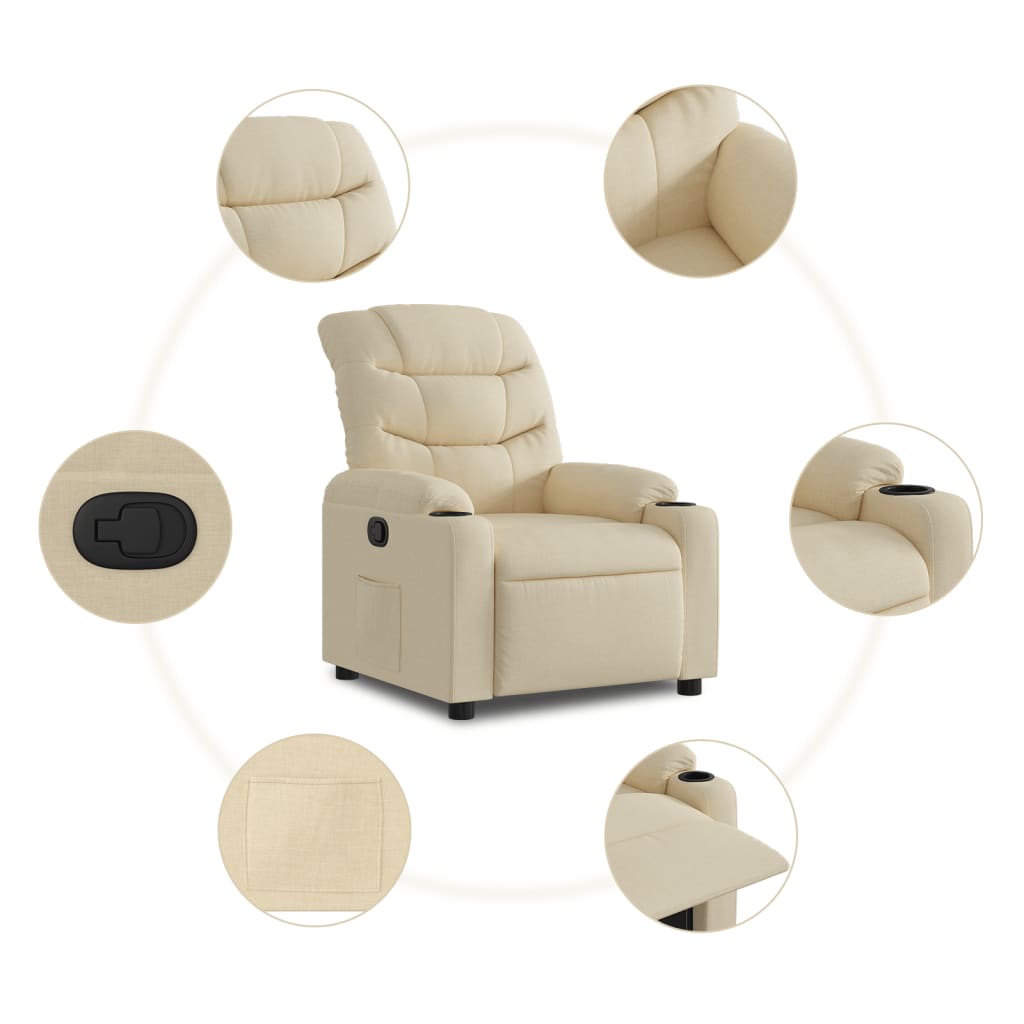 Fauteuil de relaxation tissu crème