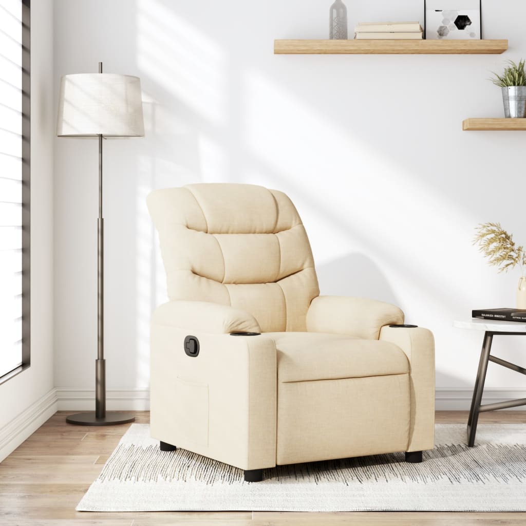 Fauteuil de relaxation tissu crème
