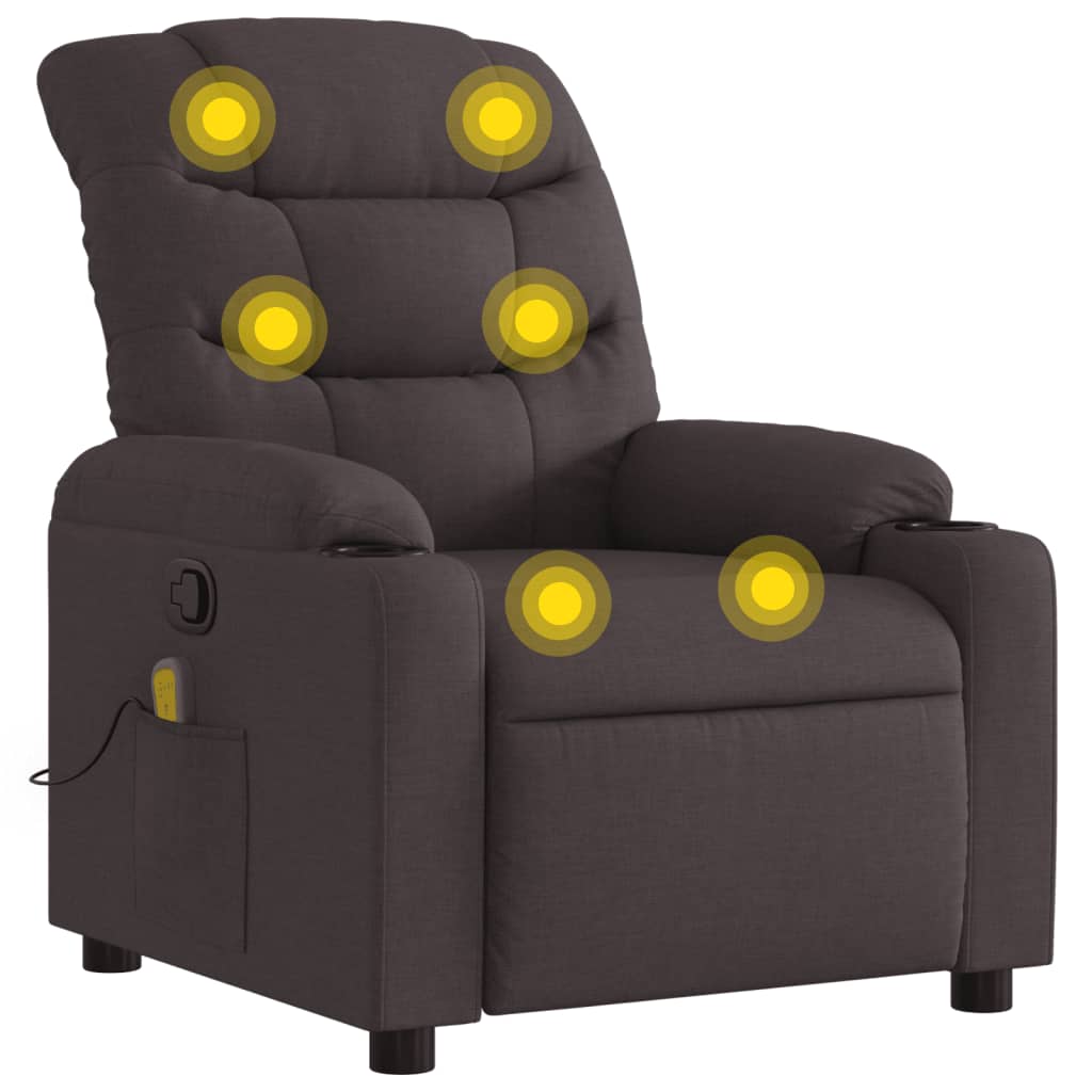 Fauteuil de massage tissu marron foncé