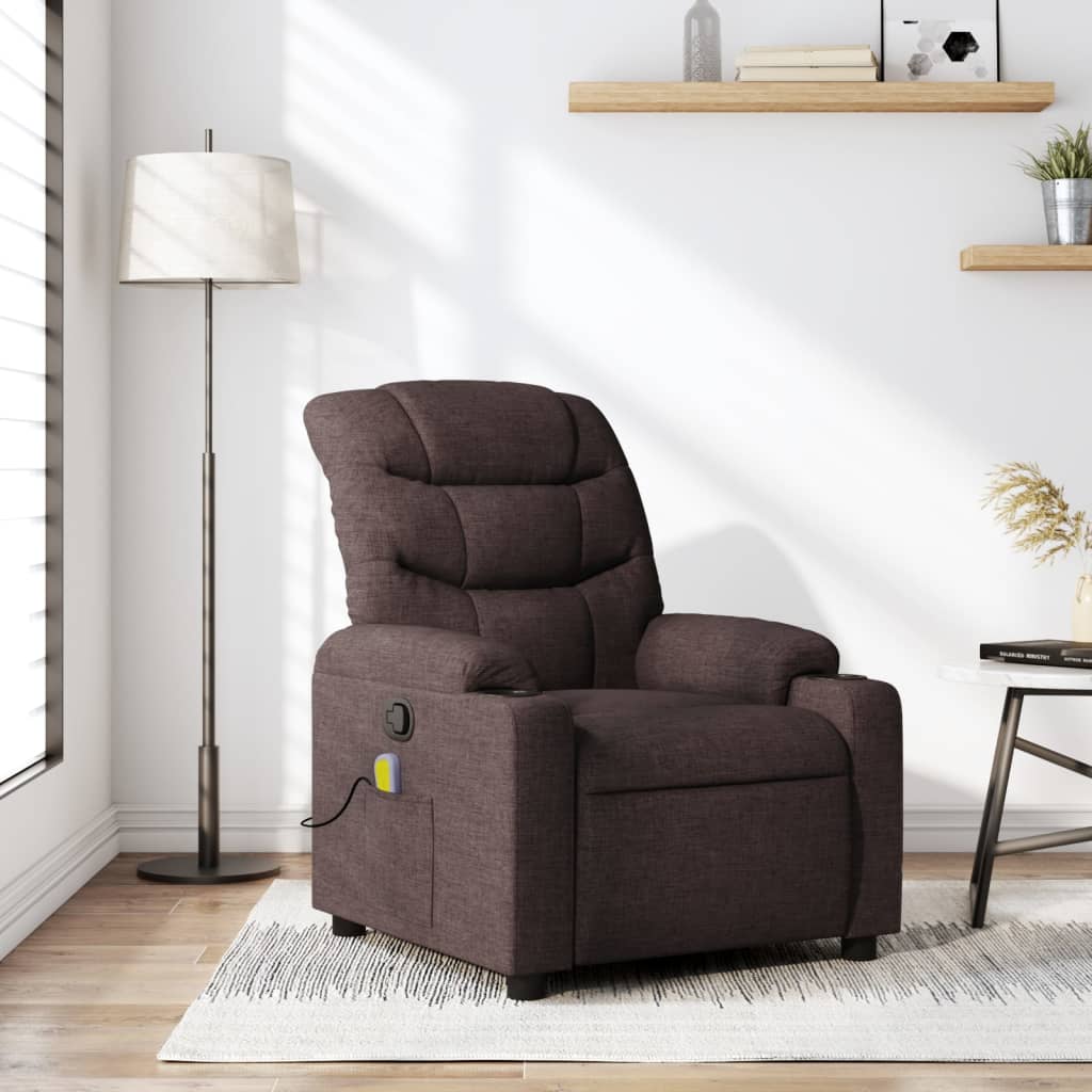 Fauteuil de massage tissu marron foncé