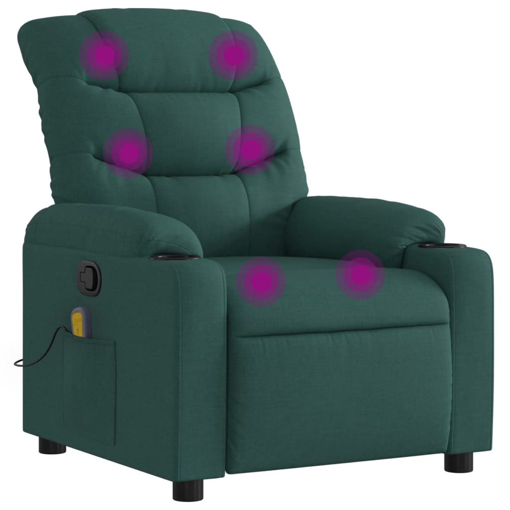 Fauteuil de massage tissu vert foncé