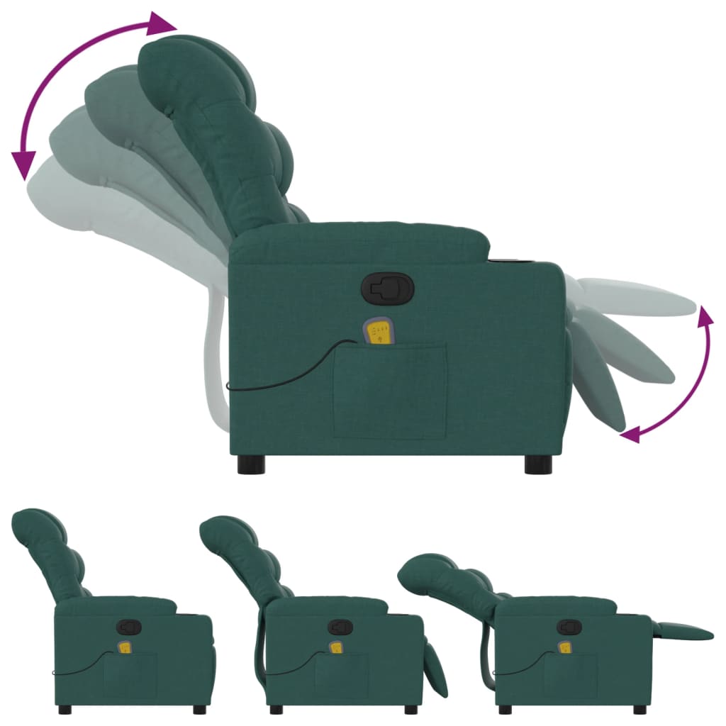 Fauteuil de massage tissu vert foncé
