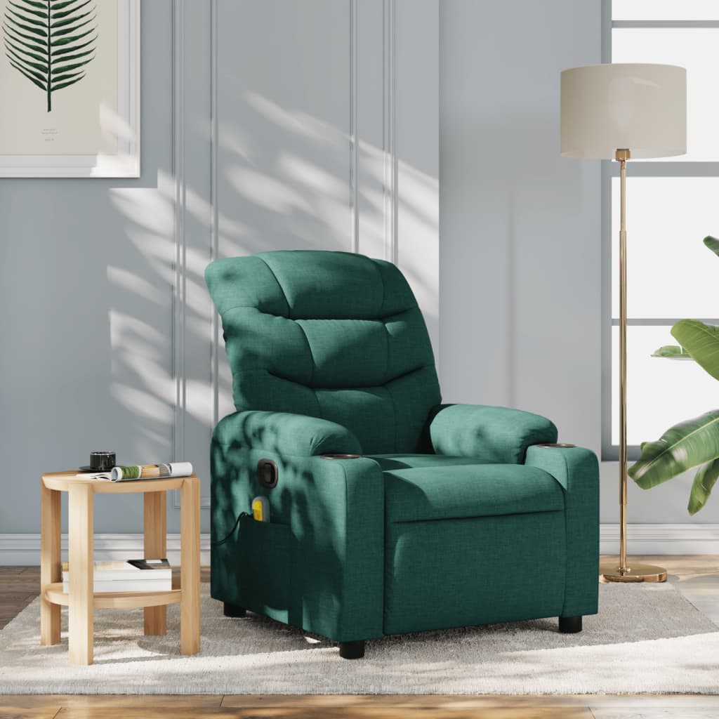 Fauteuil de massage tissu vert foncé