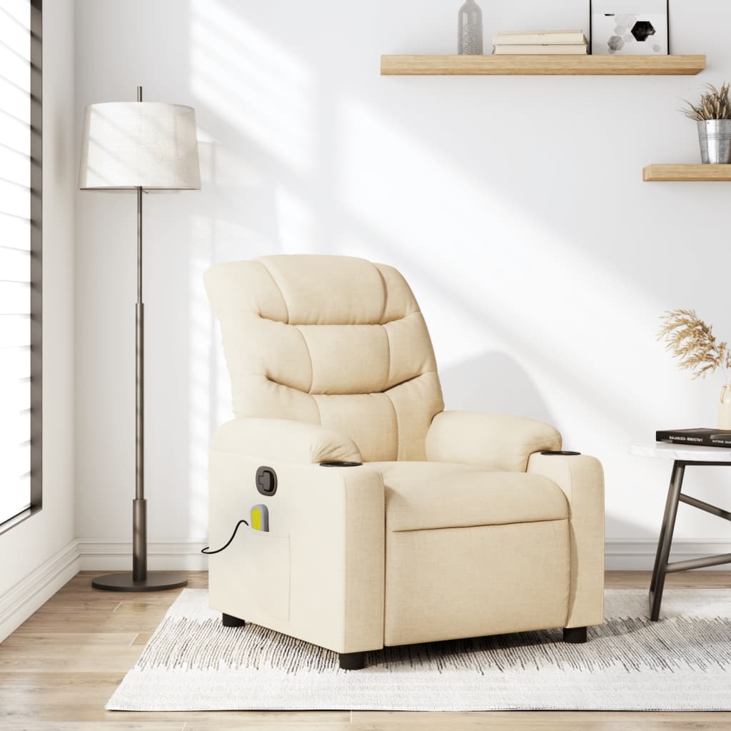 Fauteuil de massage tissu crème