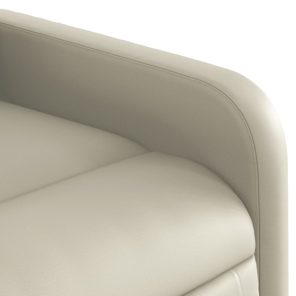Fauteuil de relaxation simili cuir crème
