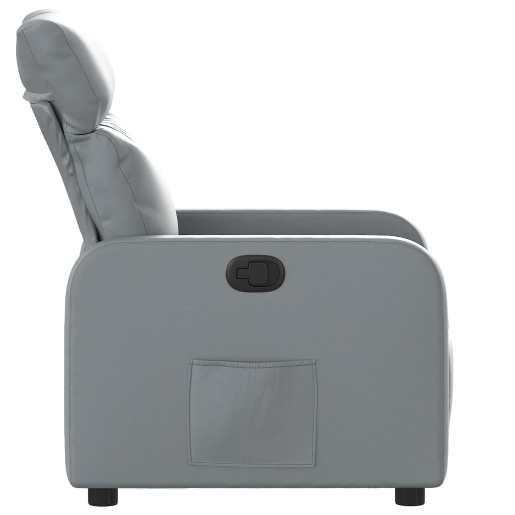 Fauteuil de relaxation simili cuir gris