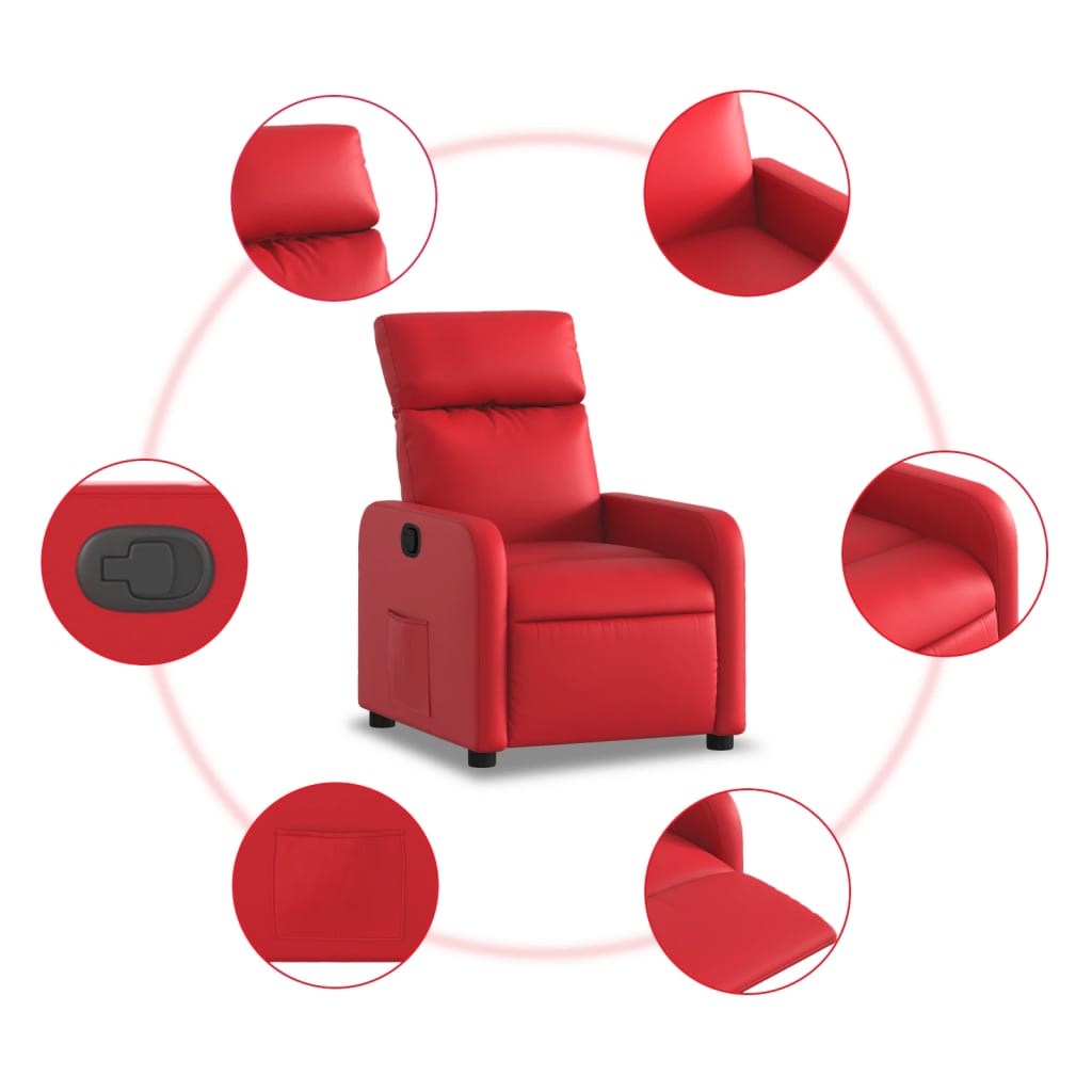 Fauteuil de relaxation simili cuir rouge